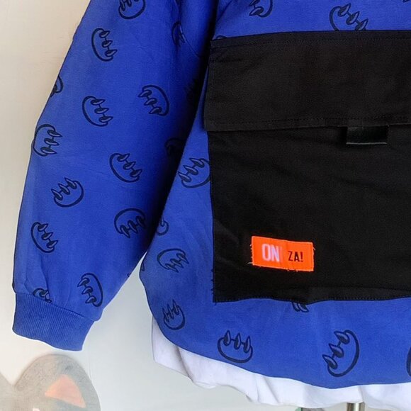 Fire Print Color Block Hoodie Streetwear Style 🔥 - Picture 4 of 5